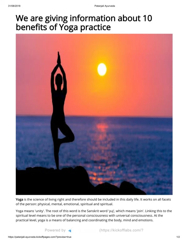 We are giving information about 10 benefits of Yoga practice