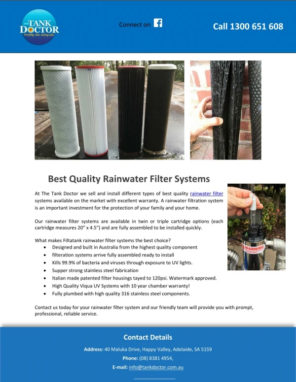 Best Quality Rainwater Filter Systems