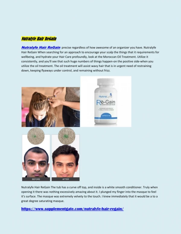 Nutralyfe Hair ReGain -your hair growth use this supplement