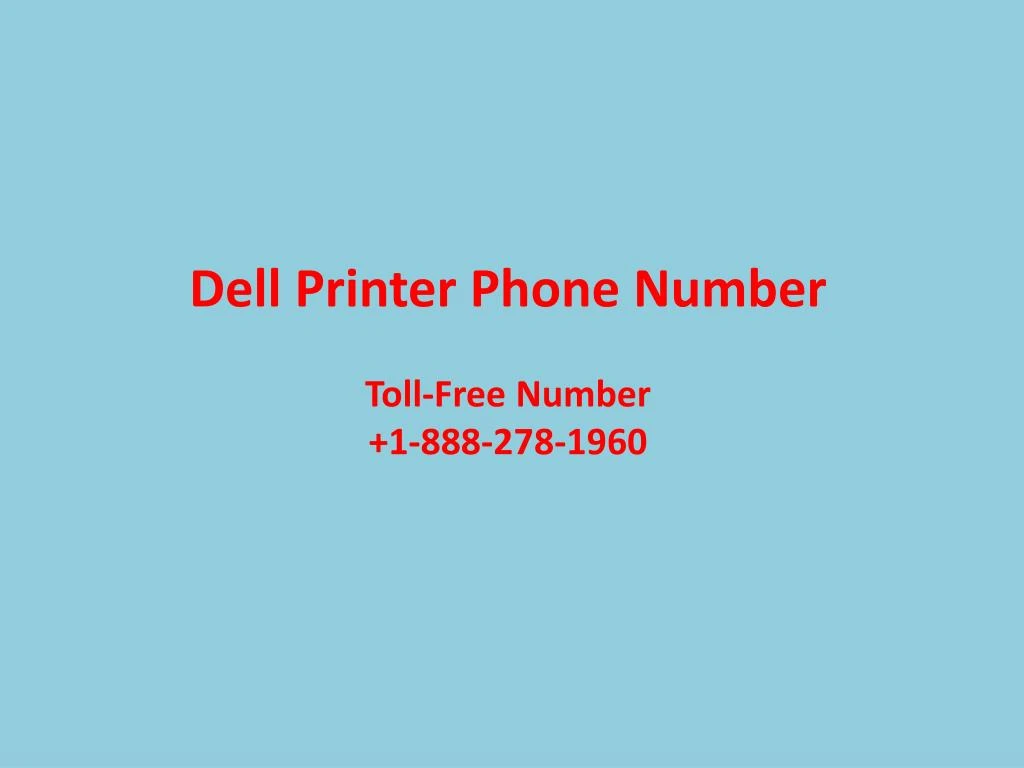 dell printer phone number toll free number