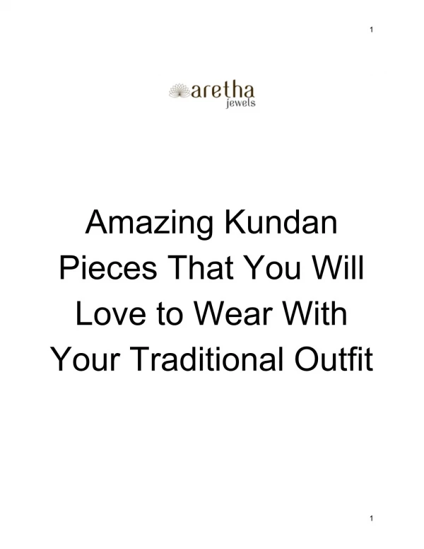 Amazing Kundan Pieces That You Will Love to Wear With Your Traditional Outfit