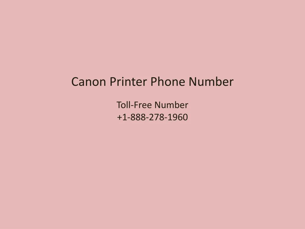 canon printer phone number toll free number