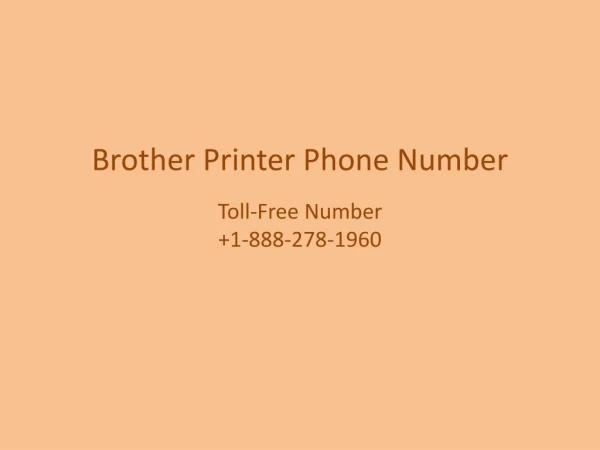 Resolve Brother Printer Issues At Brother Printer Phone Number 1-888-278-1960