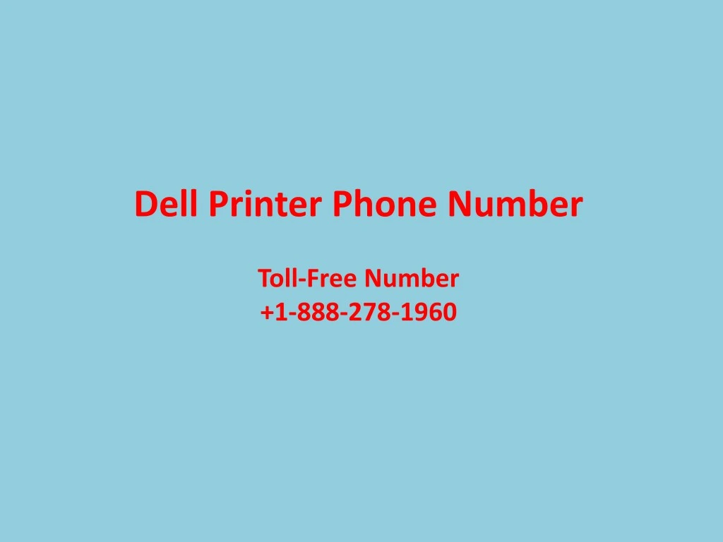 dell printer phone number