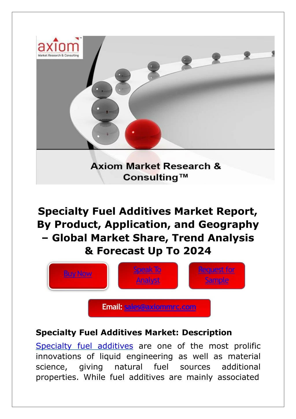 specialty fuel additives market report by product