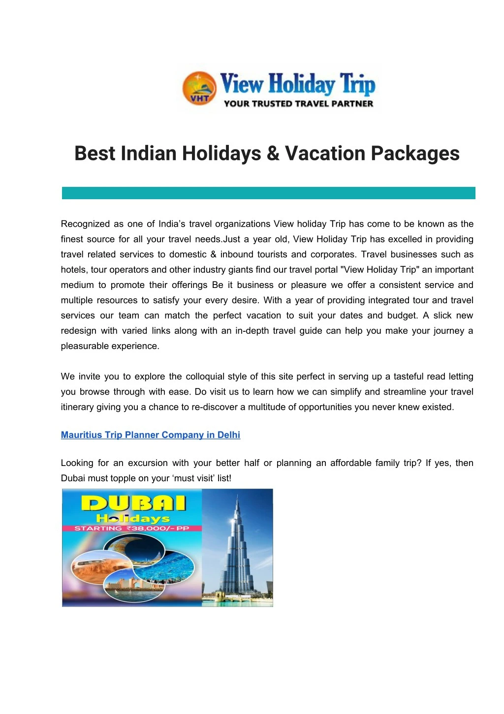 best indian holidays vacation packages