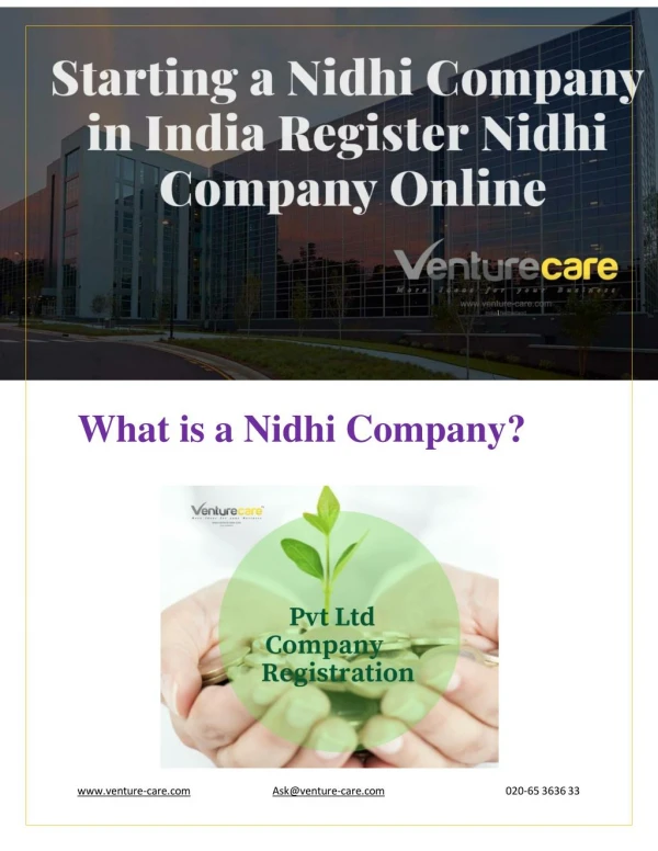 Starting a Nidhi Company in India Register Nidhi Company Online, Nidhi Company Registration Process