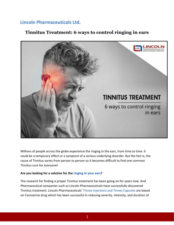 Tinnitus Treatment: 6 ways to control ringing in ears