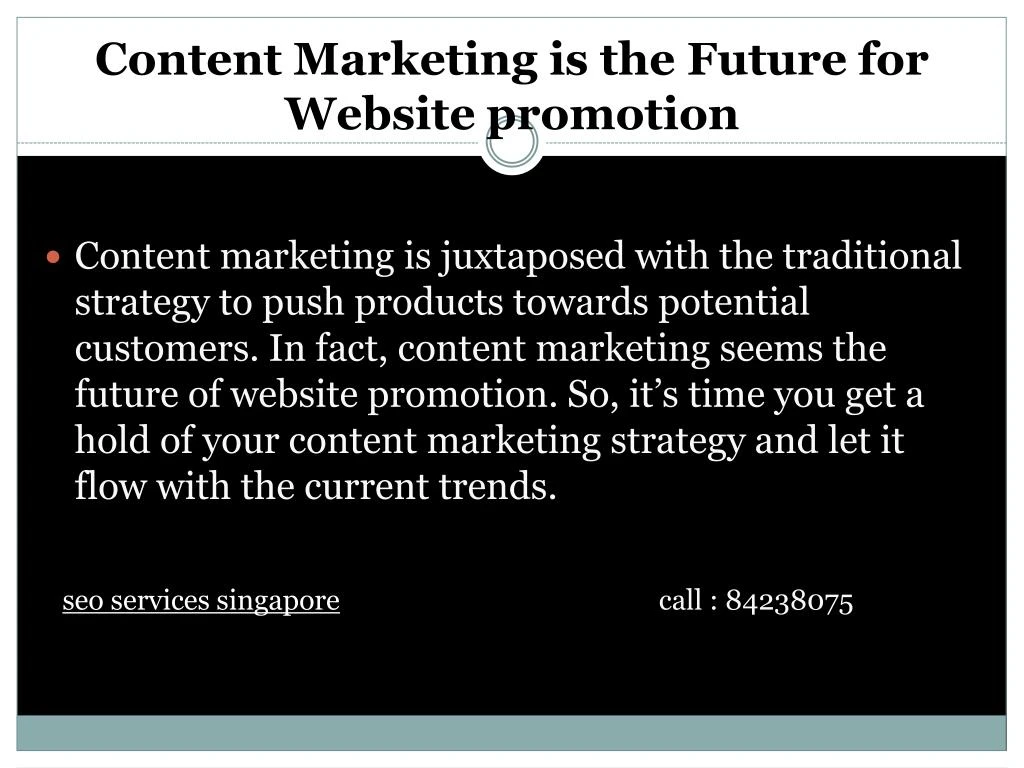 content marketing is the future for website promotion