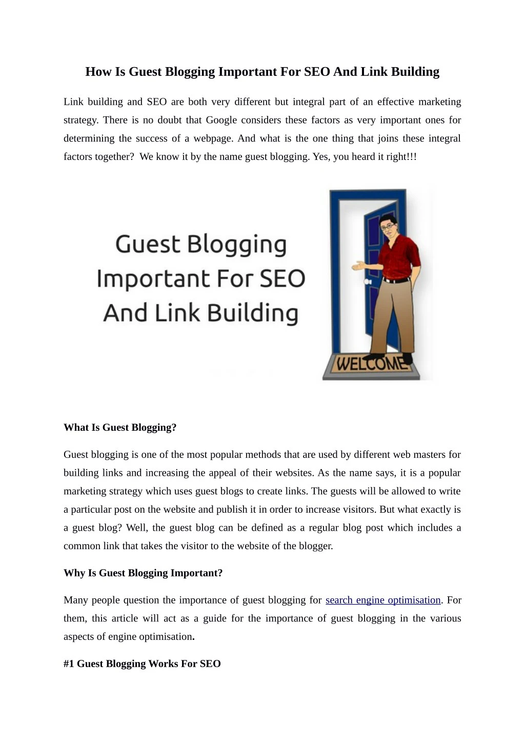 how is guest blogging important for seo and link