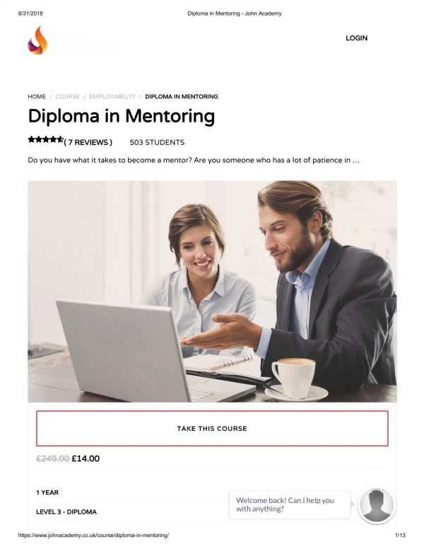 Diploma in Mentoring - John Academy