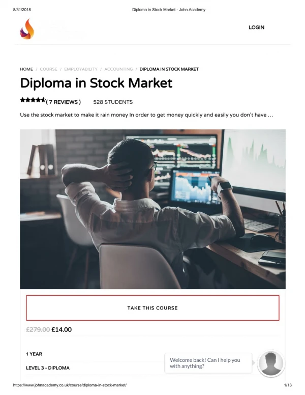 Diploma in Stock Market - John Academy