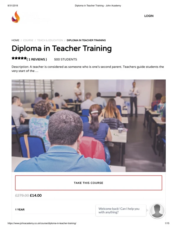 Diploma in Teacher Training - John Academy