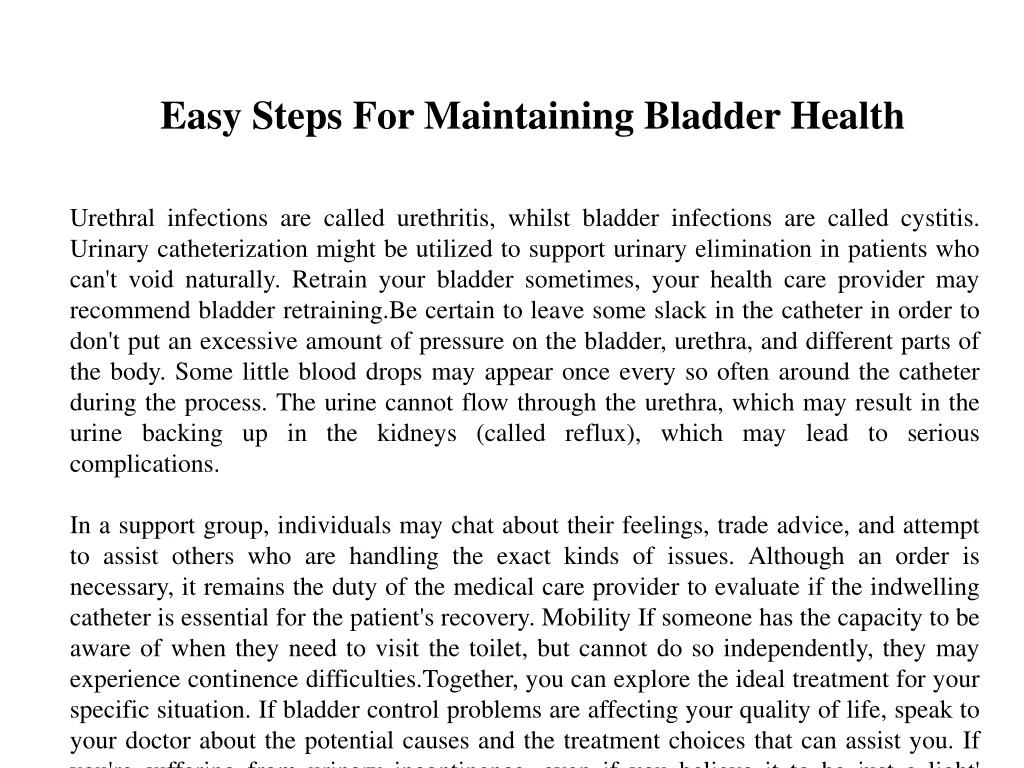 easy steps for maintaining bladder health