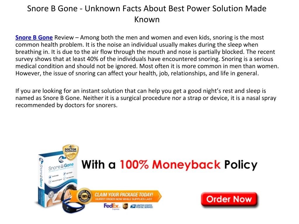 snore b gone unknown facts about best power