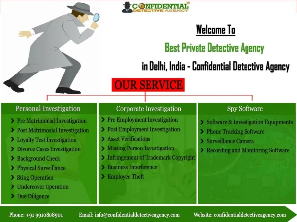 Best and Cheap Detective Agency in Delhi || Confidential Detective Agency