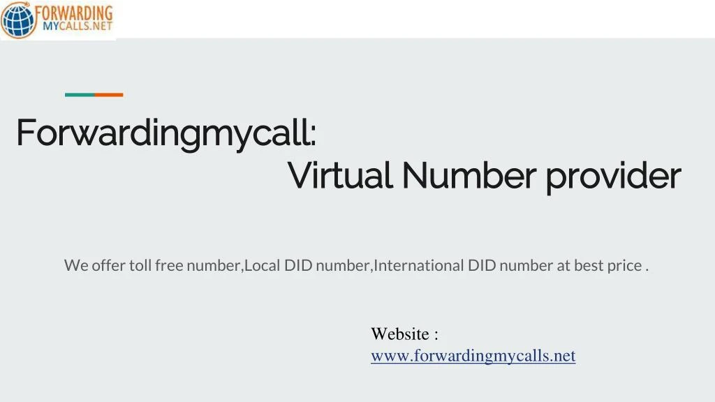 forwardingmycall virtual number provider