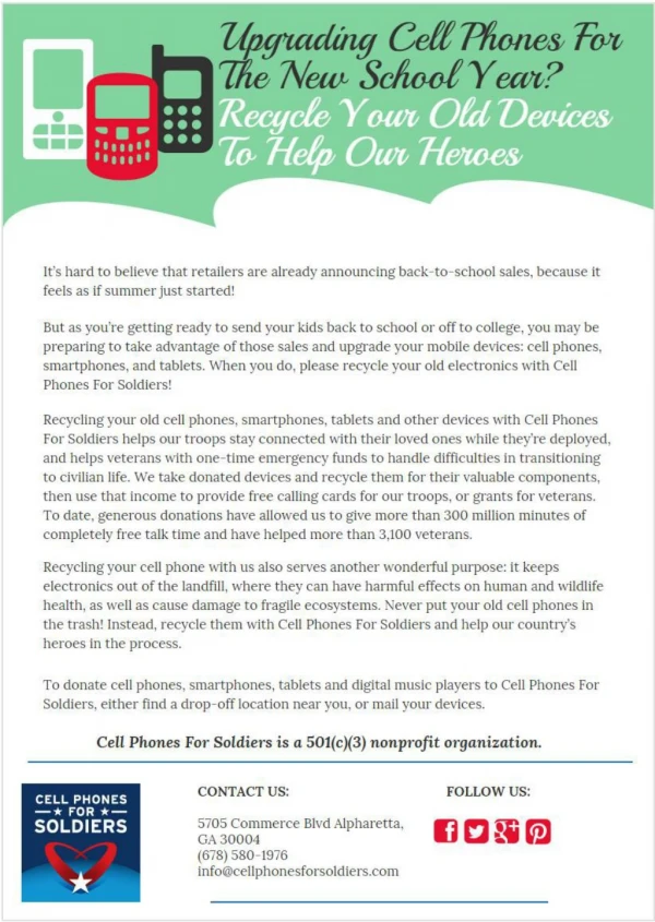 Upgrading Cell Phones? Recycle Your Old Devices To Help Our Heroes
