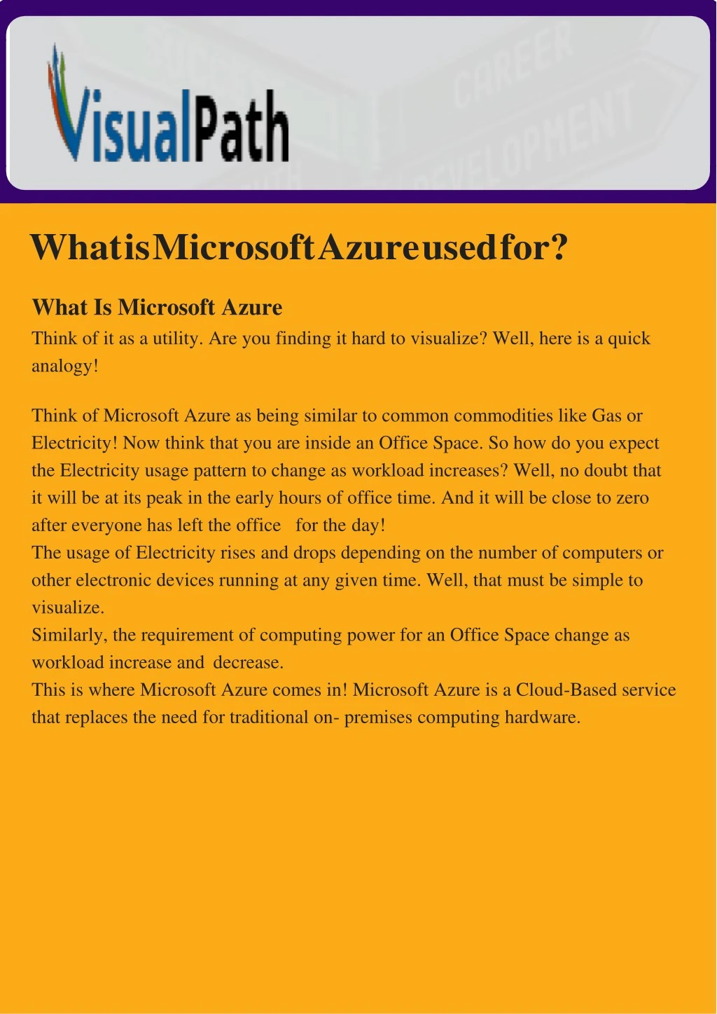 what is microsoft azure used for