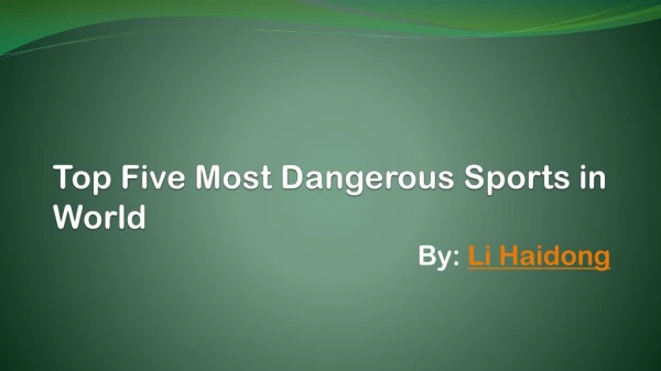 Dangerous Sports in World by Li Haidong Singapore