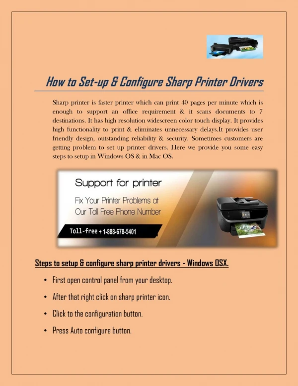 How to Set-up & Configure Sharp Printer 1-8882575888