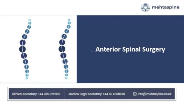 Dr Jwalant Mehta - Anterior spinal surgery | Best Spinal Surgeons in UK