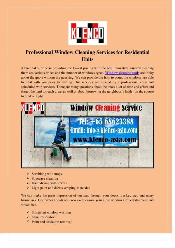 Professional Window Cleaning Services for Residential Units