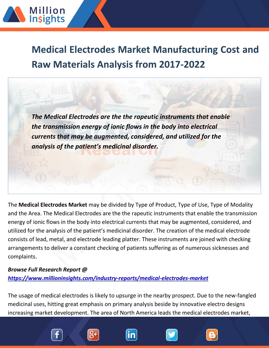 medical electrodes market manufacturing cost