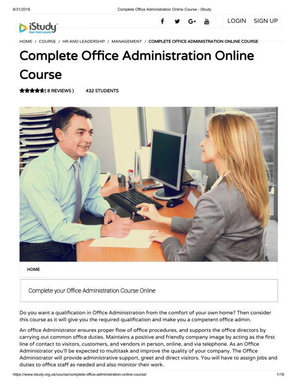 Complete Office Administration Online Course - istudy