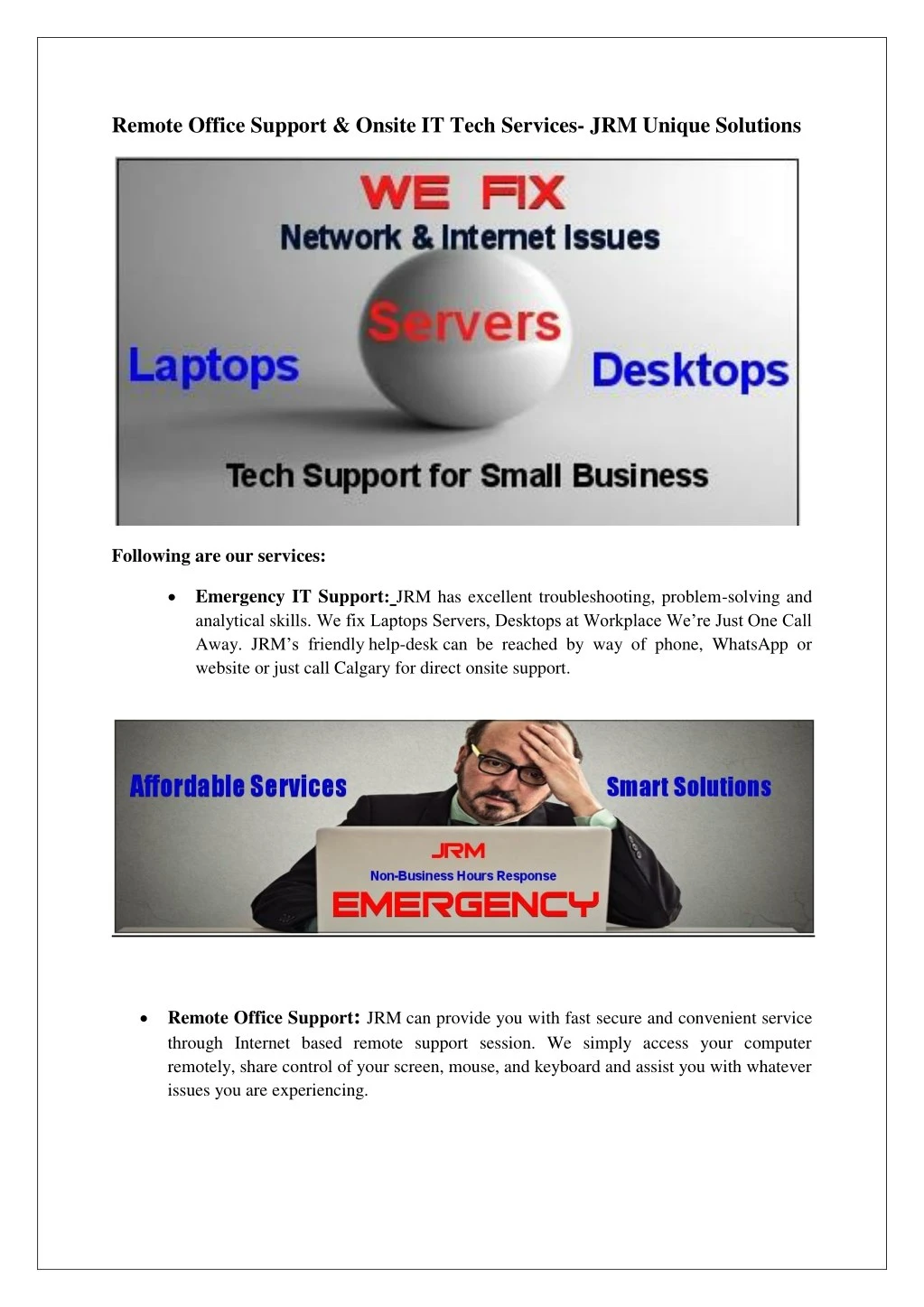 remote office support onsite it tech services