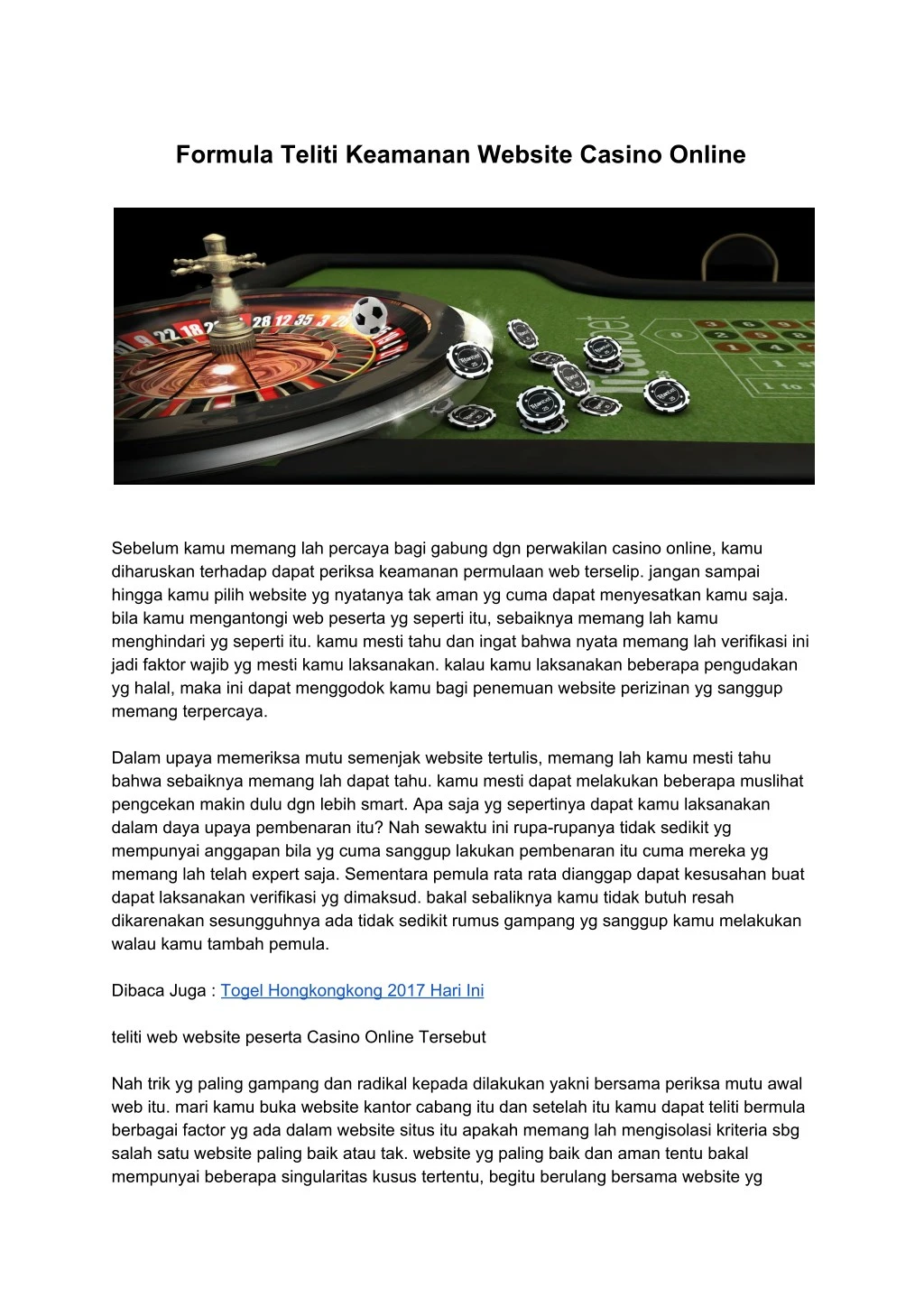 formula teliti keamanan website casino online