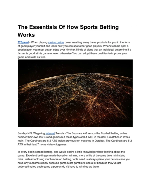The Essentials Of How Sports Betting Works