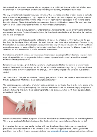 Wisdom Teeth Removal - slide 1