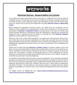 Electrician Services - Research Before You Commit - slide 1