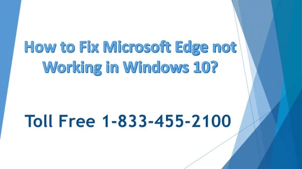 How to Fix Microsoft Edge not Working in Windows 10?