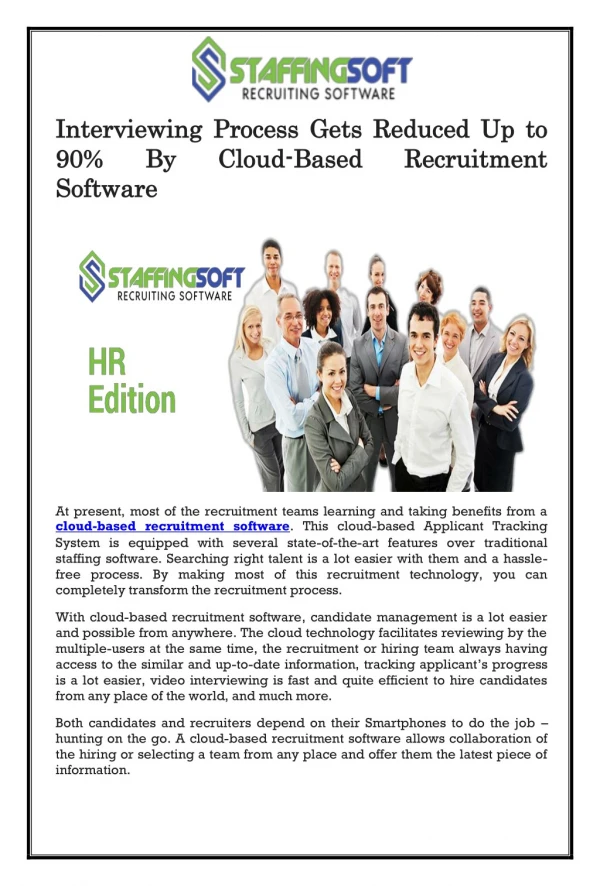 Interviewing Process Gets Reduced Up to 90% By Cloud-Based Recruitment Software