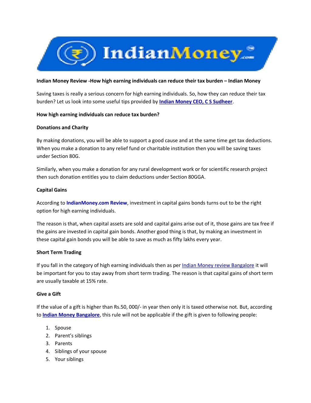 indian money review how high earning individuals