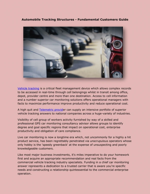 automobile tracking structures fundamental