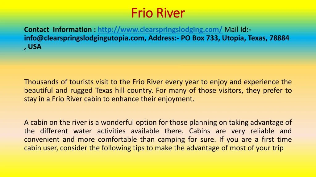 frio river