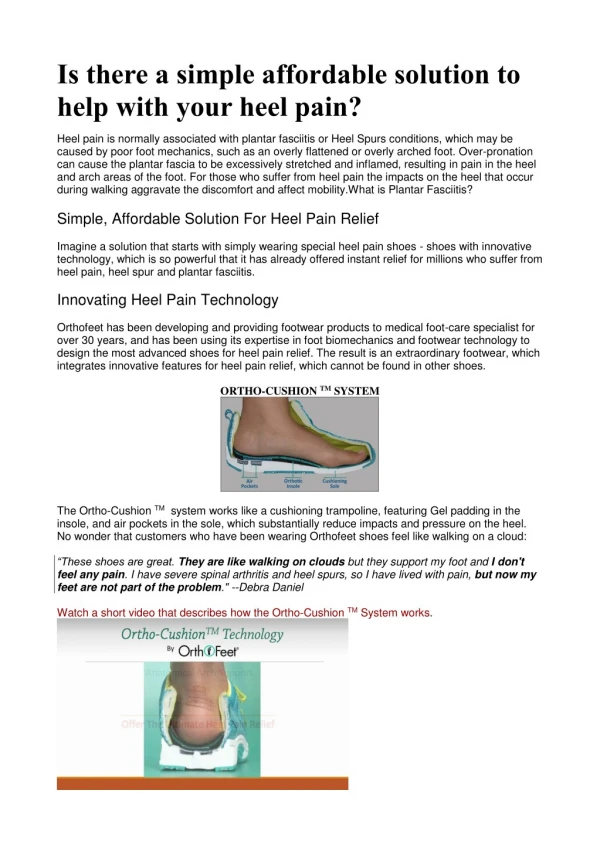 Is there a simple affordable solution to help with your heel pain?