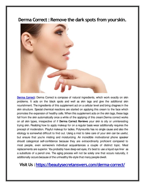 Derma Correct : Reveal Firmer, Younger Looking Skin Fast!