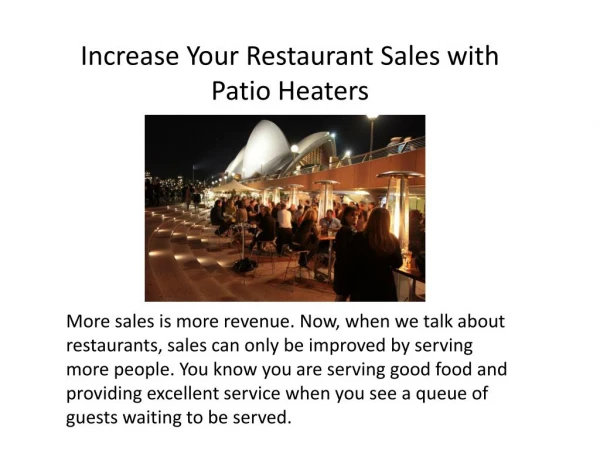 Increase Your Restaurant Sales with Patio Heaters