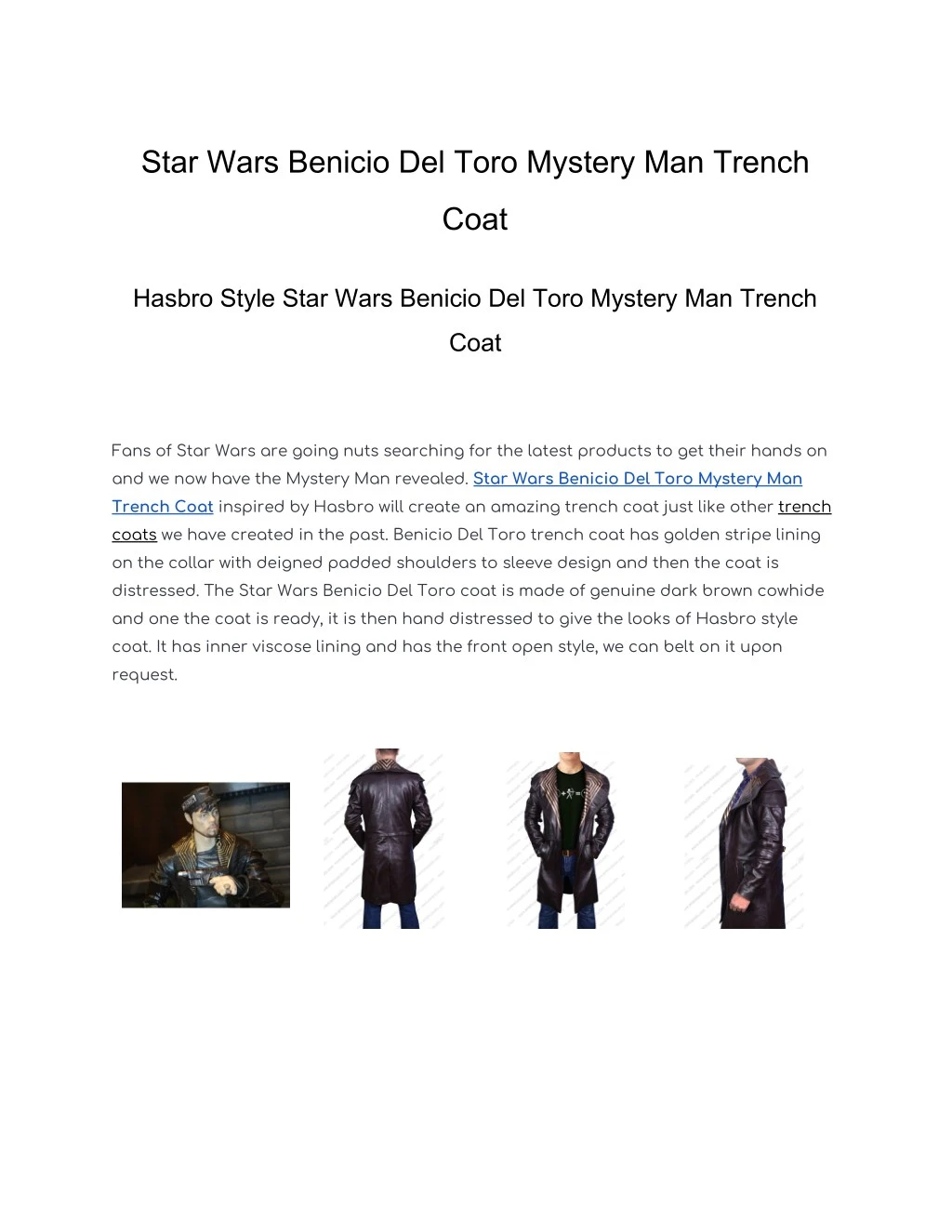 star wars benicio del toro mystery man trench