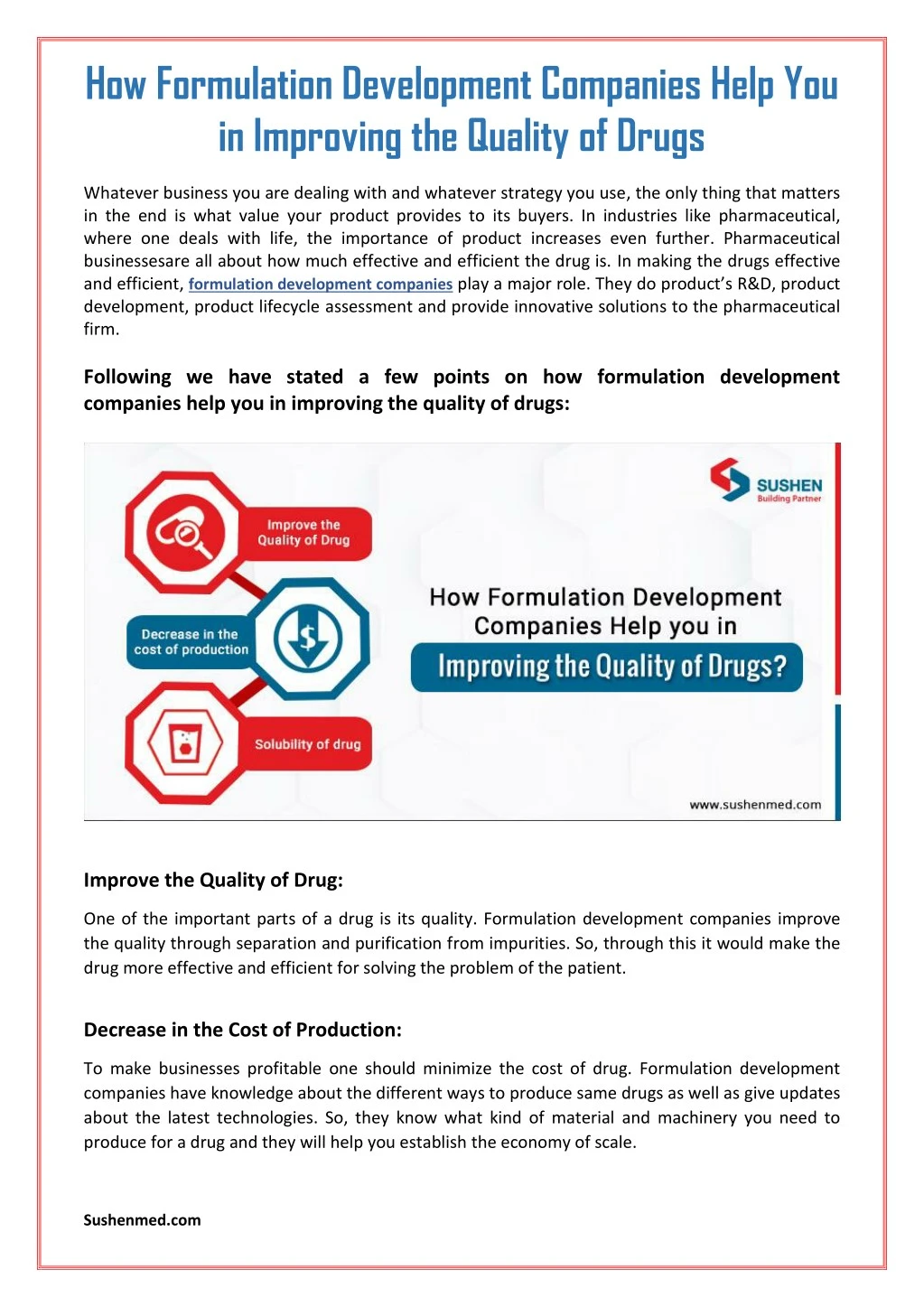 how formulation development companies help