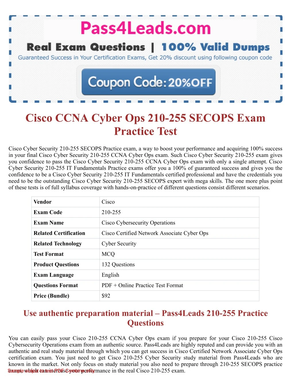 cisco ccna cyber ops 210 255 secops exam practice