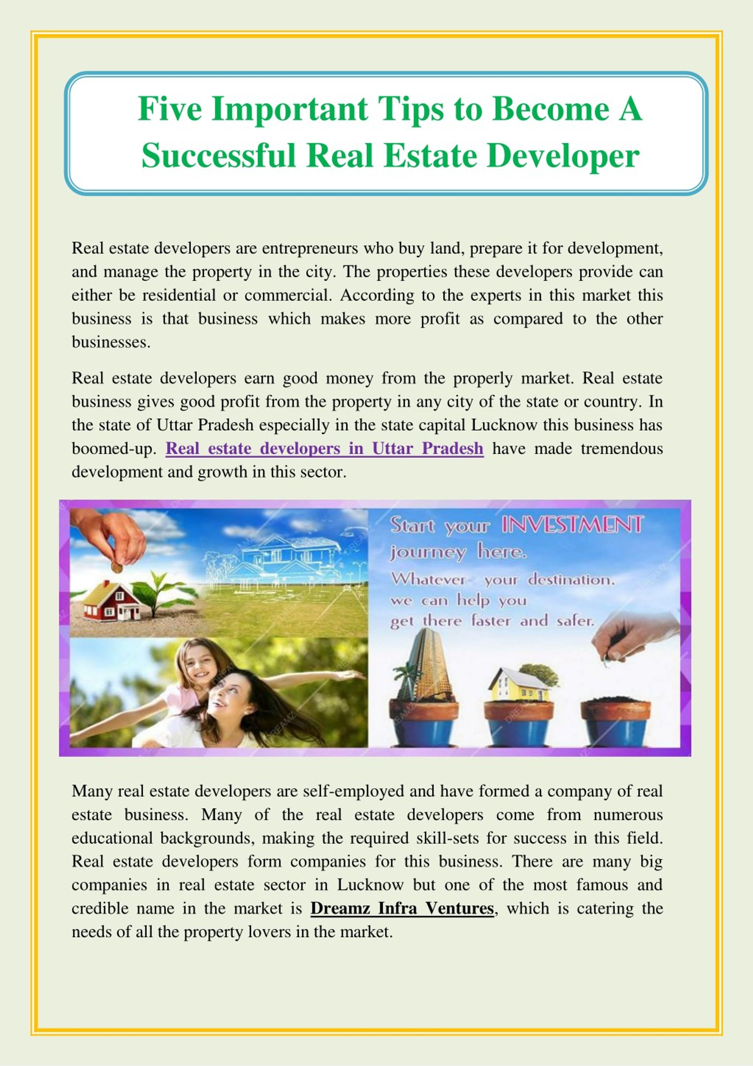 PPT - Five Important Tips to Become A Successful Real Estate Developer ...