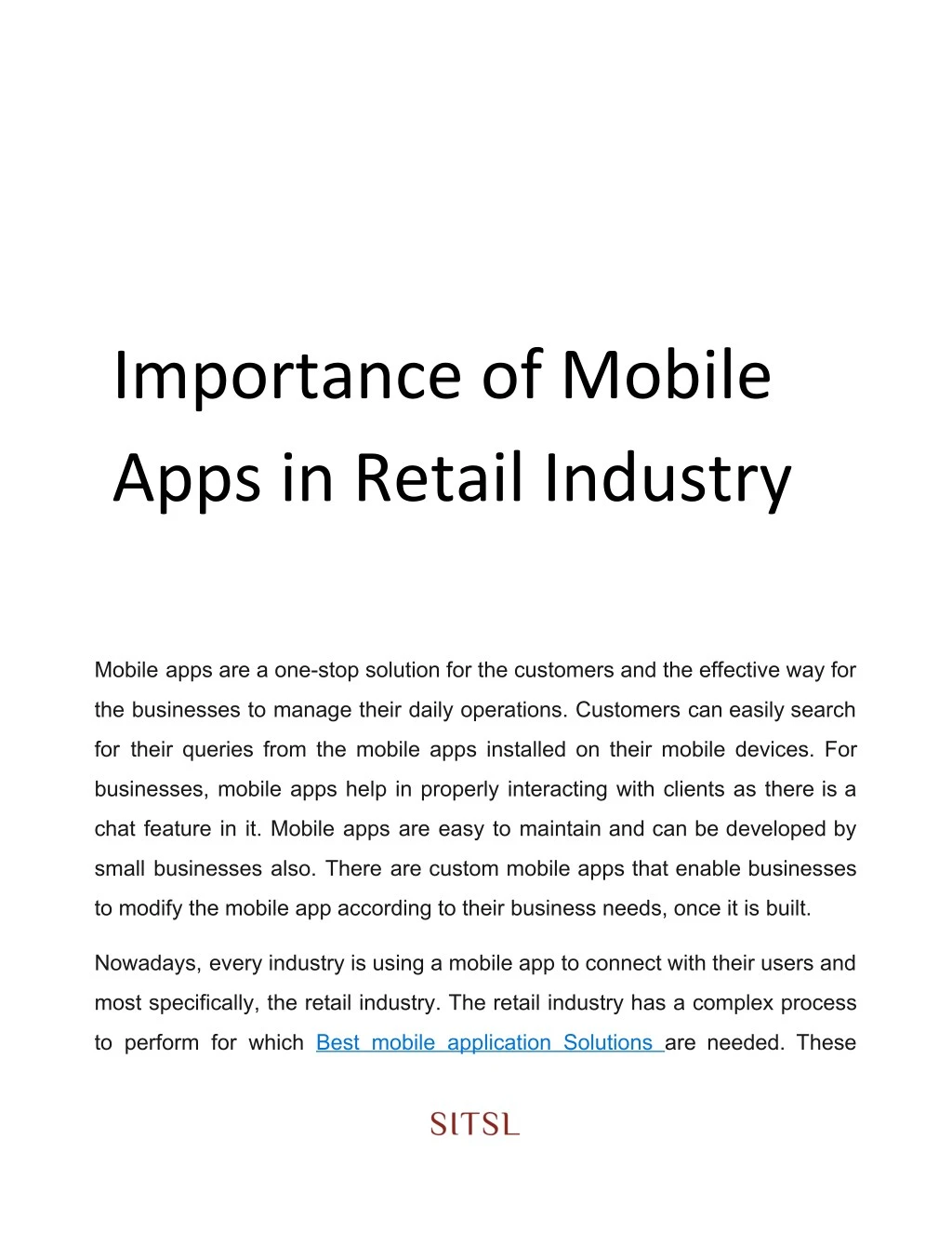 importance of mobile apps in retail industry