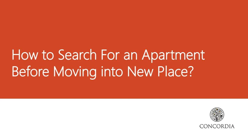 how to search for an apartment before moving into new place