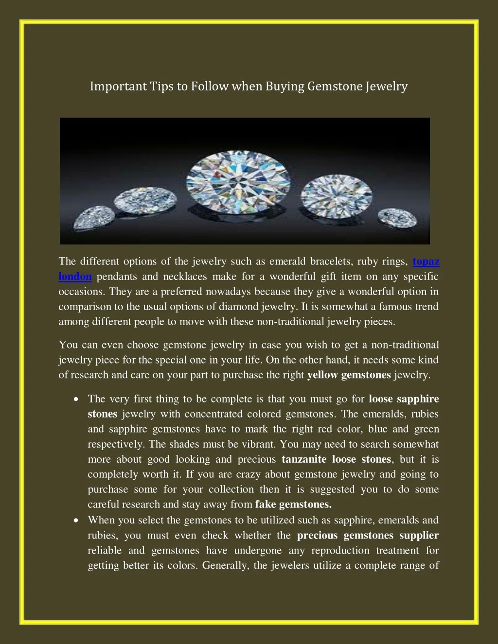 important tips to follow when buying gemstone