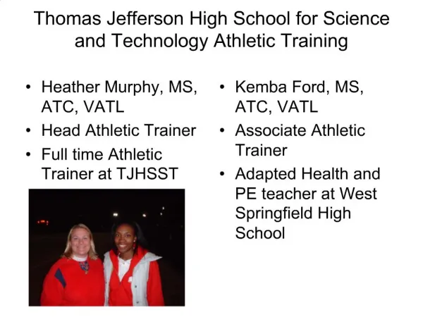 Thomas Jefferson High School for Science and Technology Athletic Training